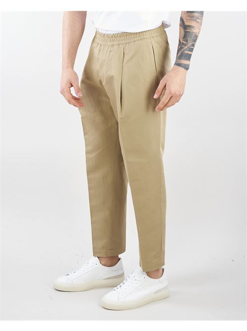 Cotton and linen blend trousers with elastic waistband Quattro Decimi QUATTRO DECIMI | Trousers | SAVOYS32305043